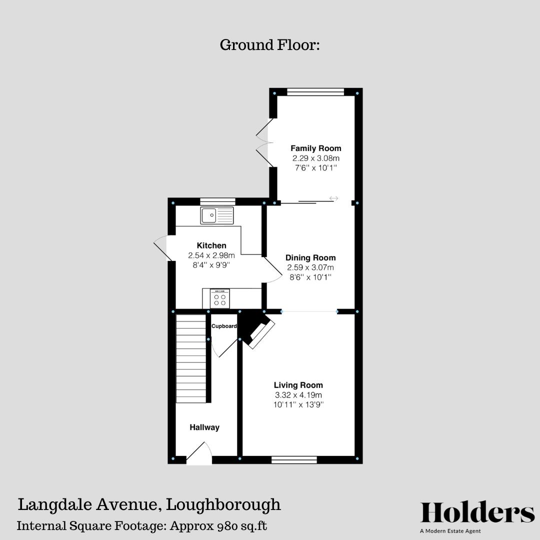 Ground Floor Floorplan for Langdale Avenue, Loughborough