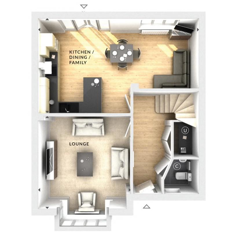 Ground Floor Floorplan for Ingleberry Road, Shepshed, Loughborough