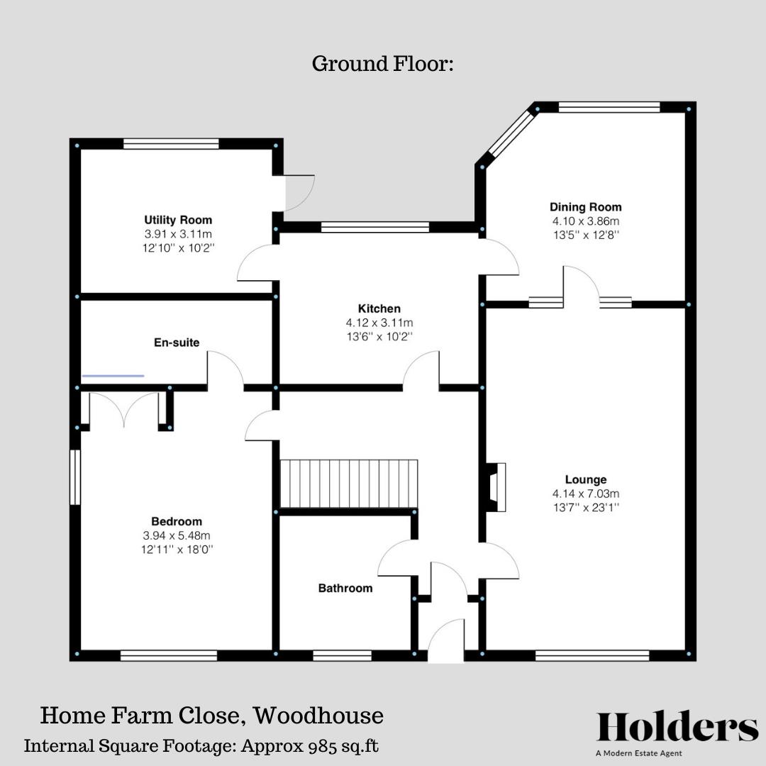 Ground Floor Floorplan for Home Farm Close, Woodhouse, Loughborough