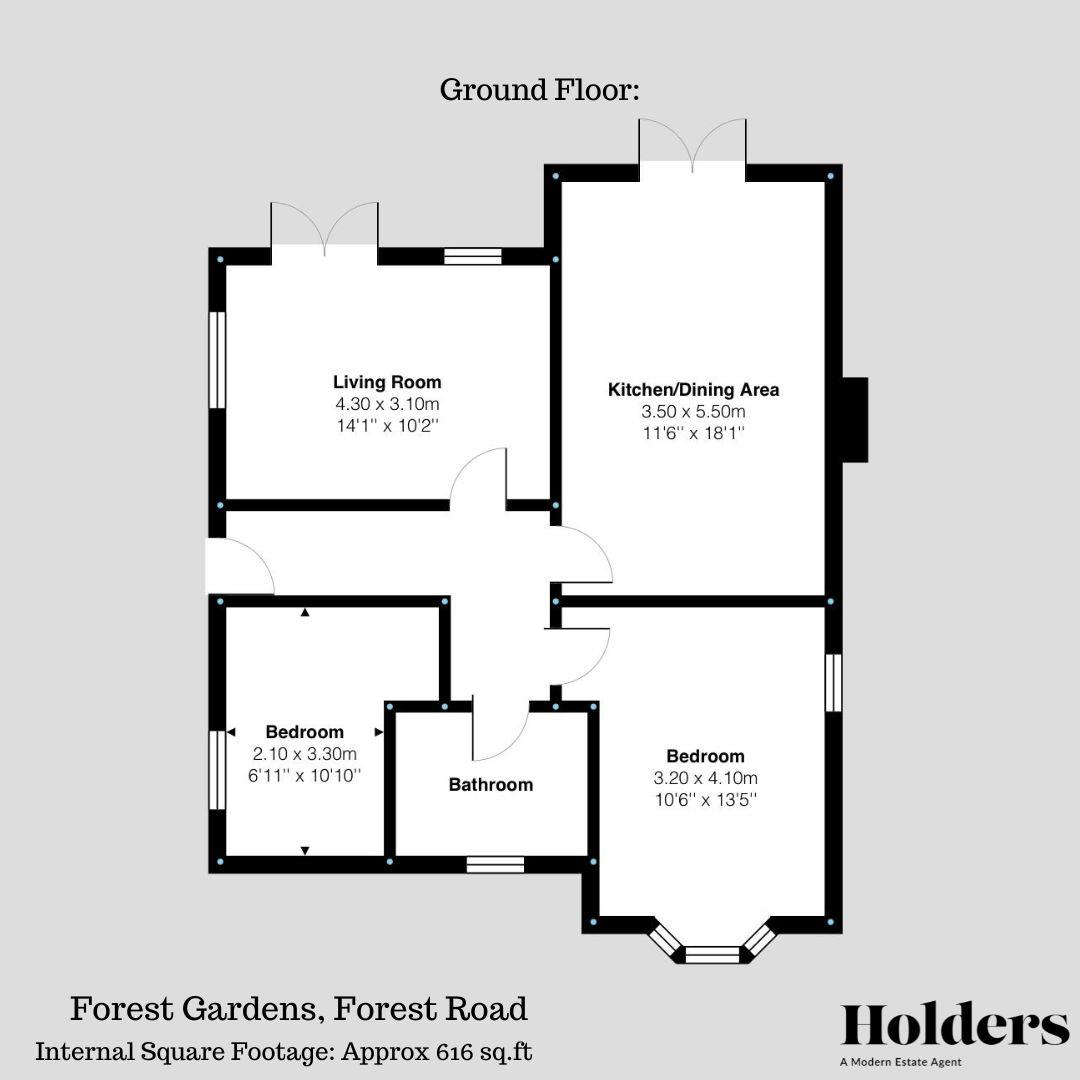 Ground Floor Floorplan for Forest Road, Coalville