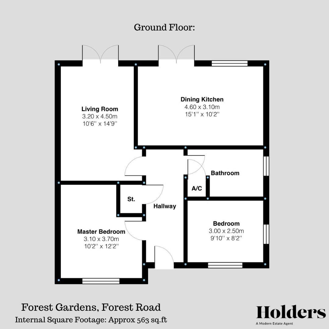 Ground Floor Floorplan for Forest Road, Coalville
