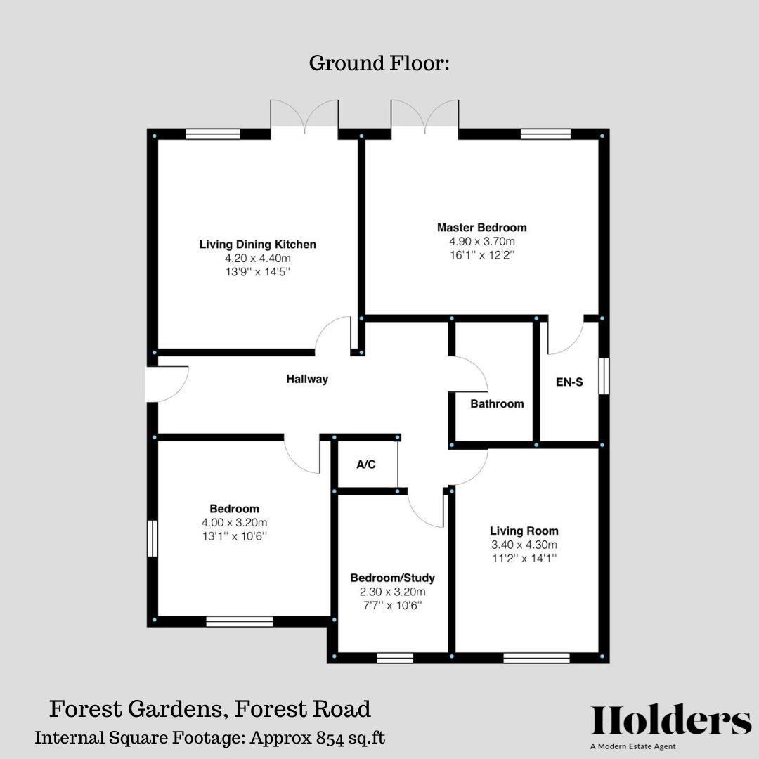 Ground Floor Floorplan for Forest Road, Coalville