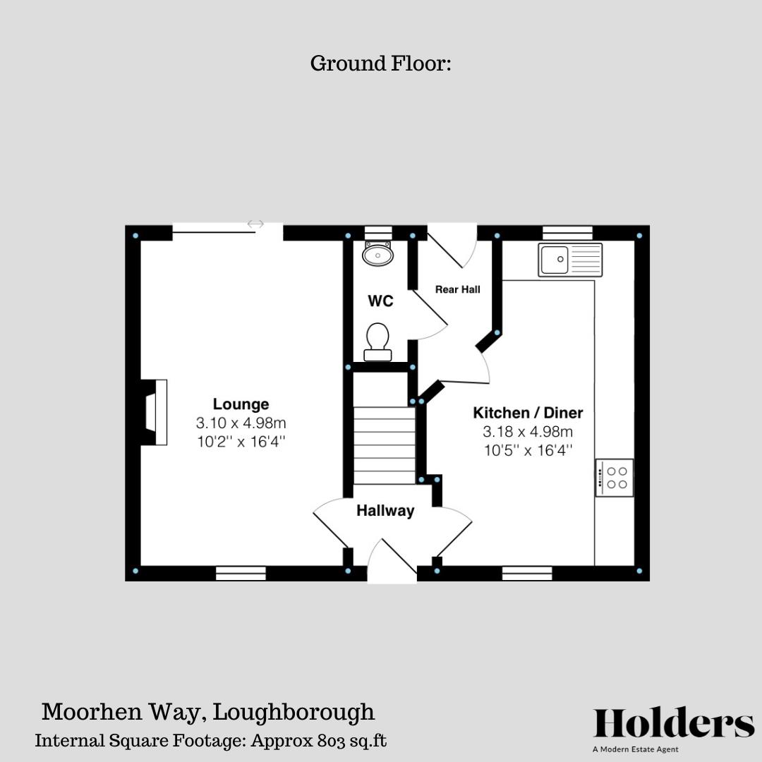 Ground Floor Floorplan for Moorhen Way, Loughborough
