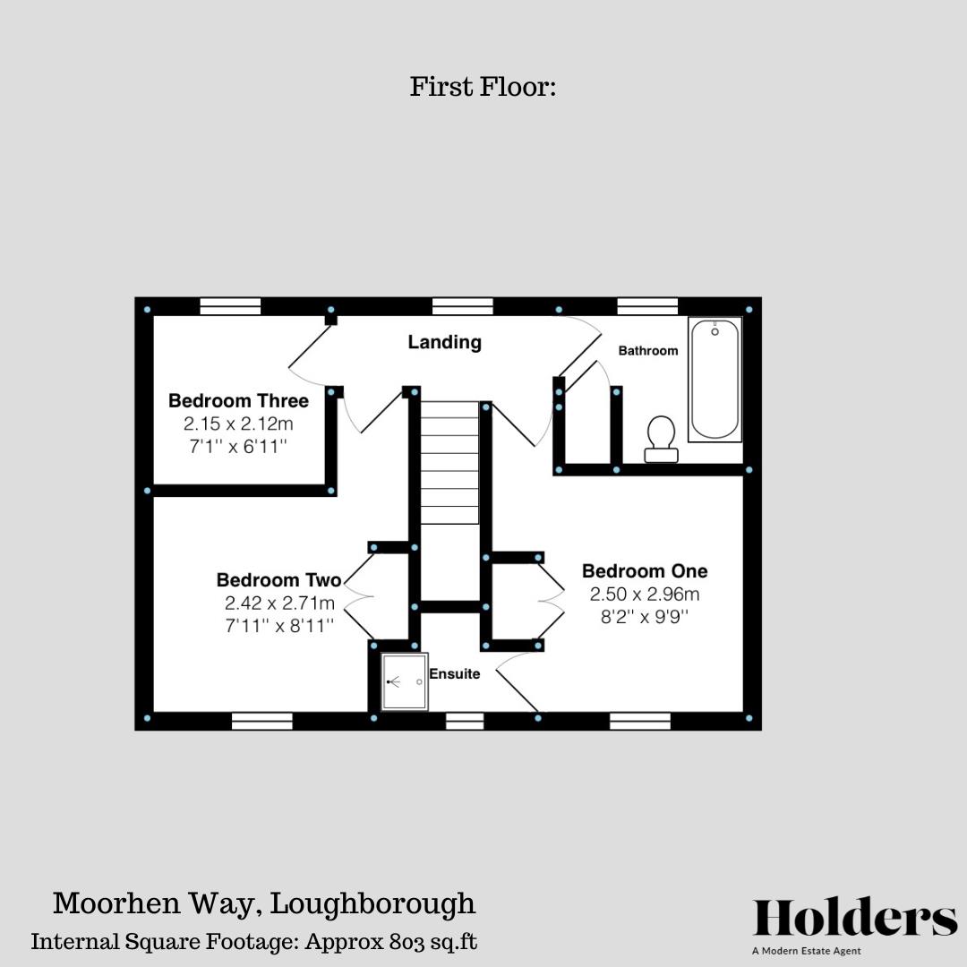 First Floor Floorplan for Moorhen Way, Loughborough