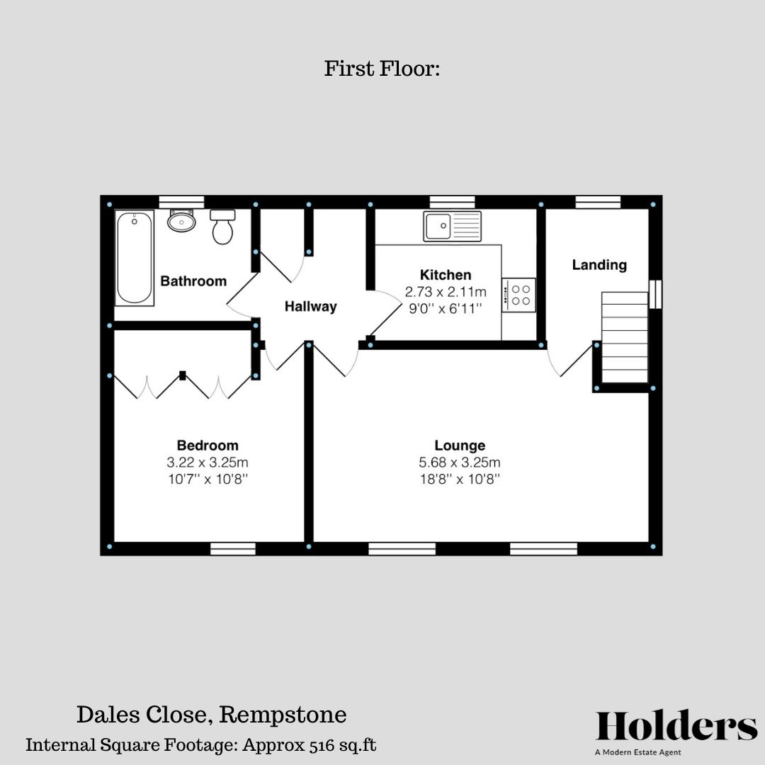 First Floor Floorplan for Dales Close, Rempstone, Loughborough