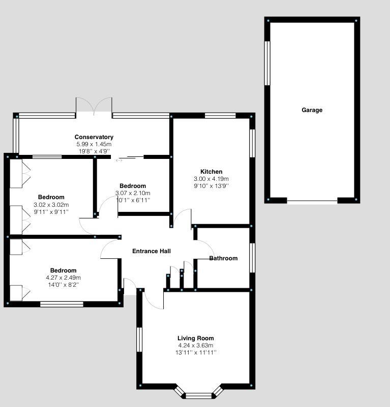 Ground Floor Floorplan for Little Haw Lane, Shepshed