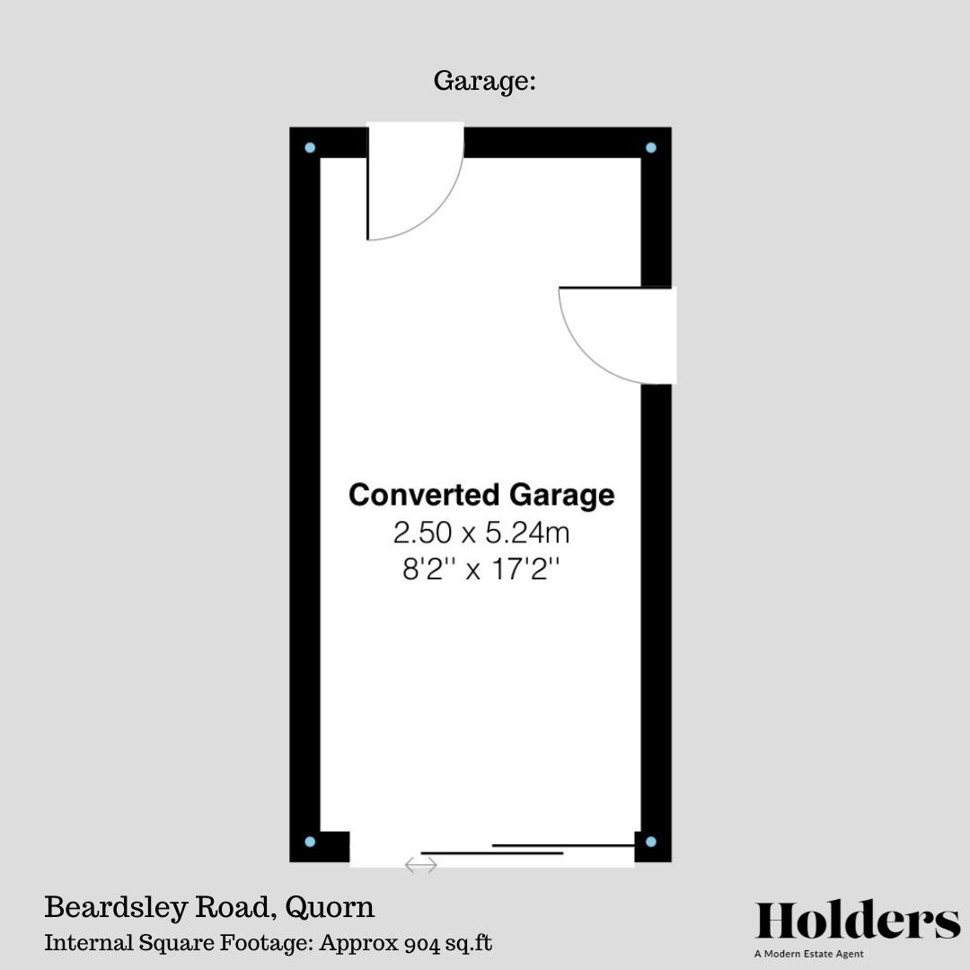 Converted Garage Floorplan for Beardsley Road, Quorn