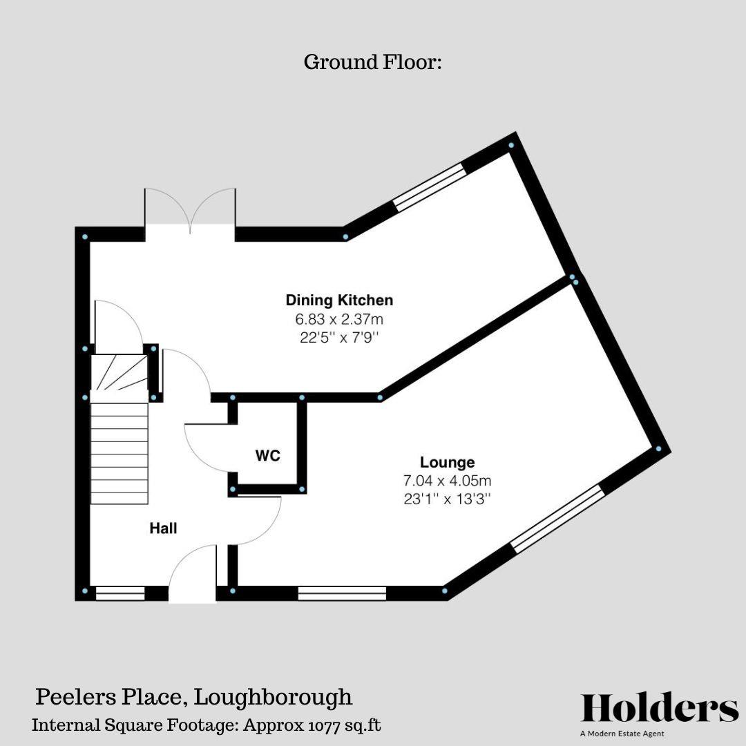 Ground Floor Floorplan for Peelers Place, Loughborough