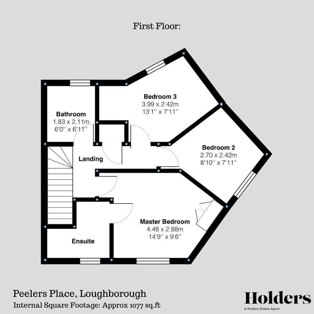 First Floor Floorplan for Peelers Place, Loughborough