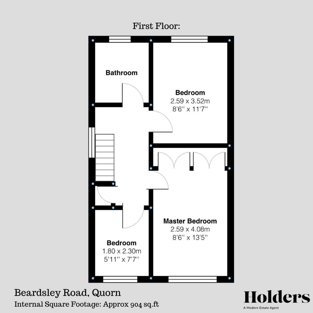 First Floor Floorplan for Beardsley Road, Quorn