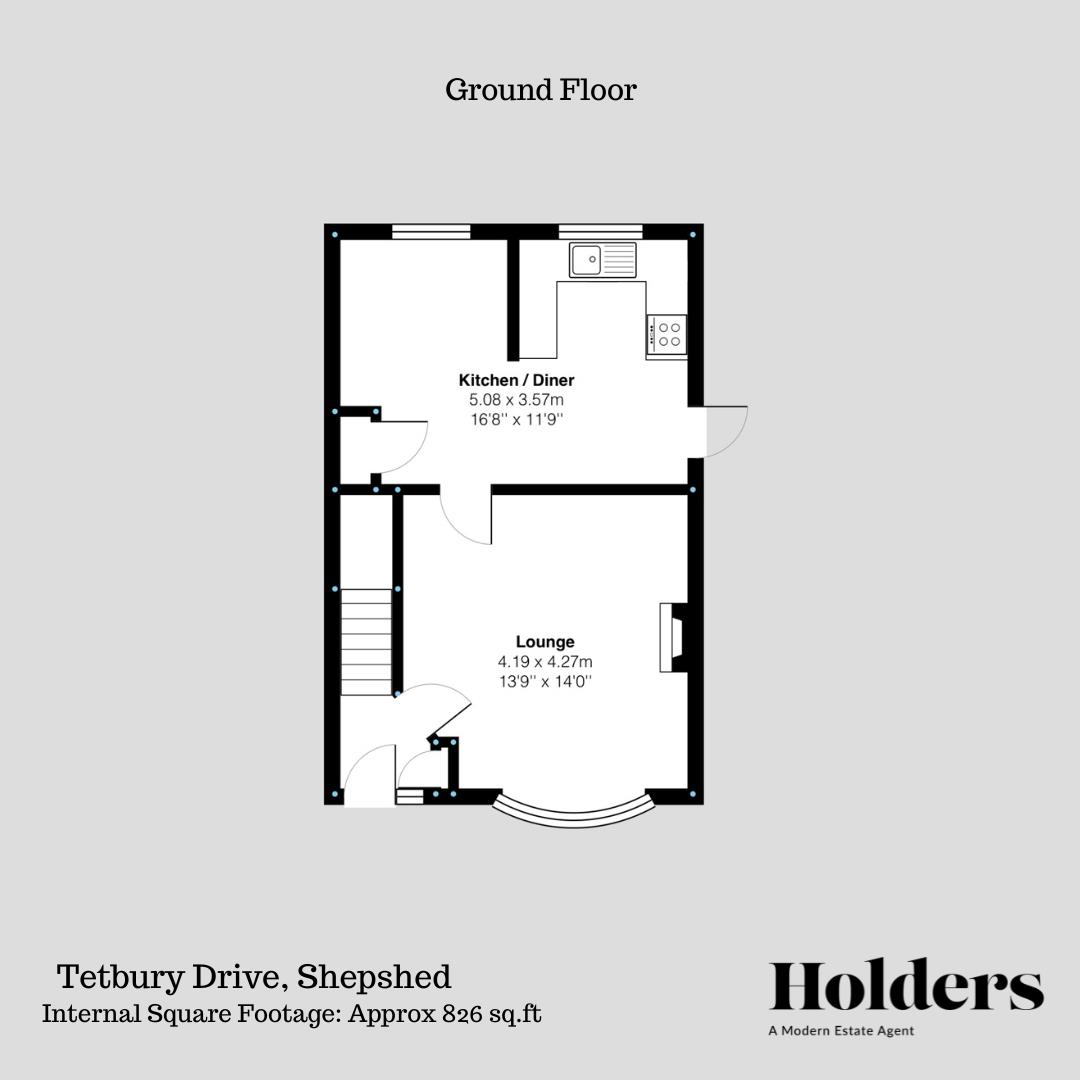 Ground Floor Floorplan for Tetbury Drive, Shepshed