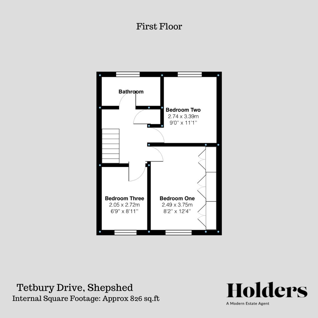 First Floor Floorplan for Tetbury Drive, Shepshed