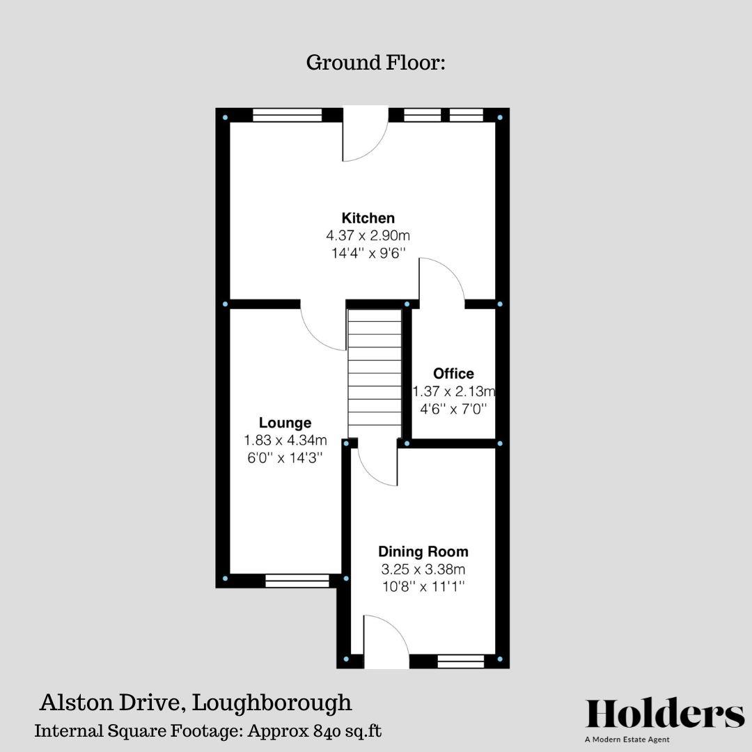 Ground Floor Floorplan for Alston Drive, Loughborough