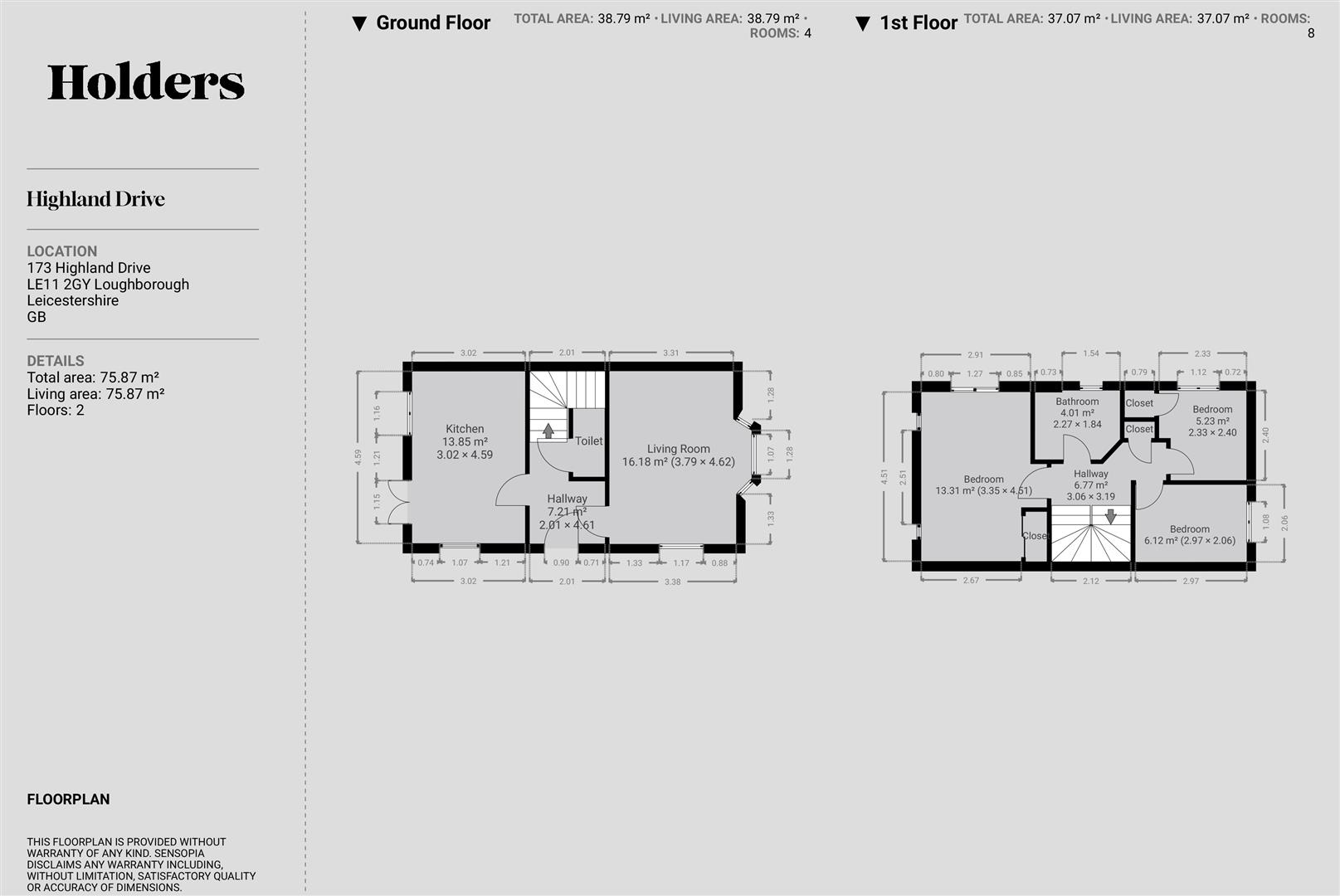 Floorplan Floorplan for Highland Drive, Loughborough