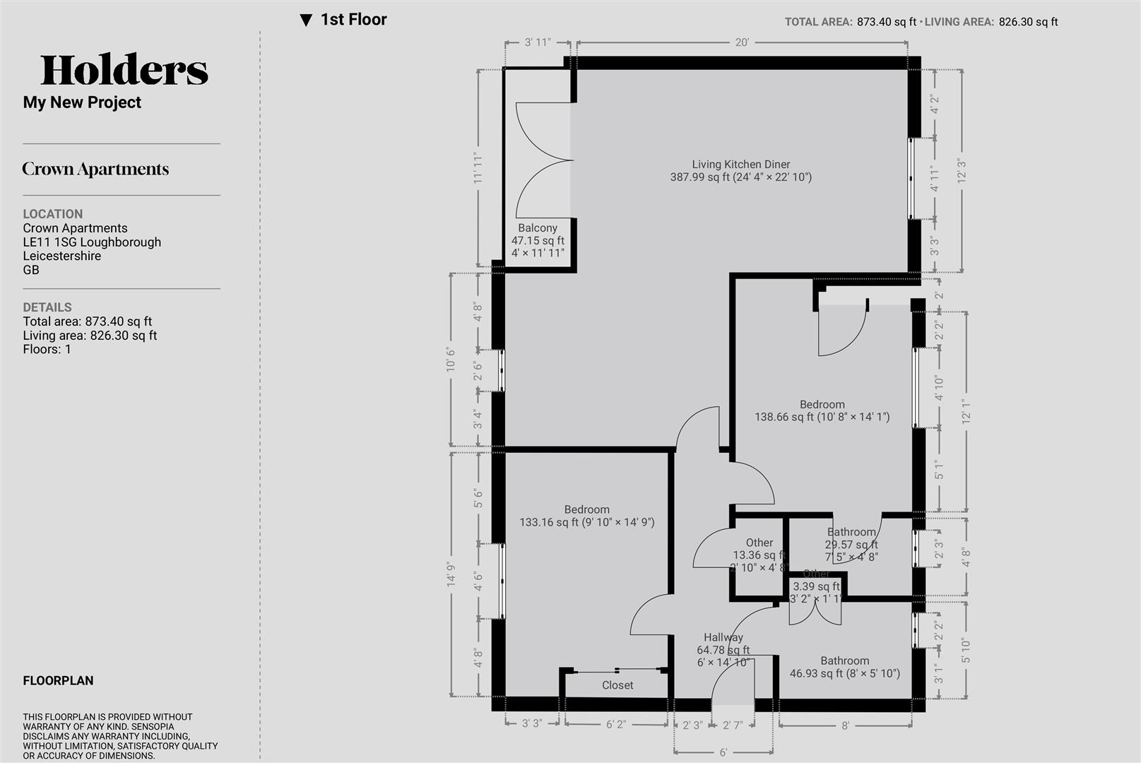 Floorplan Floorplan for Queen Street, Loughborough
