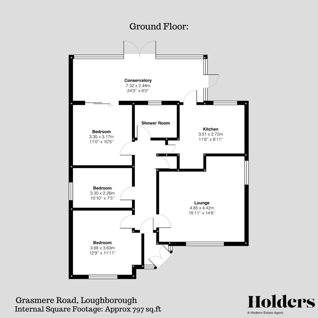 Floorplan Floorplan for Grasmere Road, Loughborough