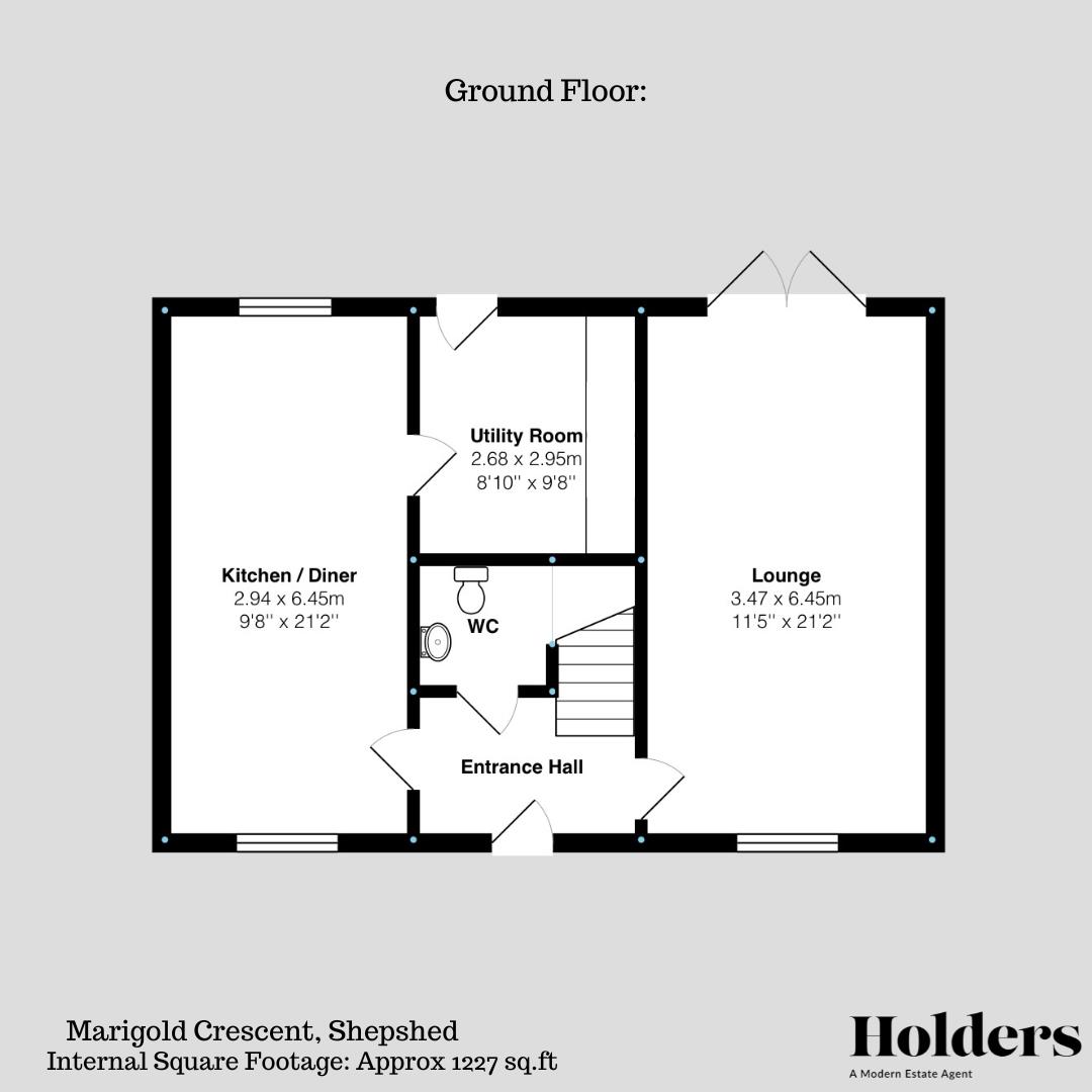 Ground Floor Floorplan for Marigold Crescent, Shepshed