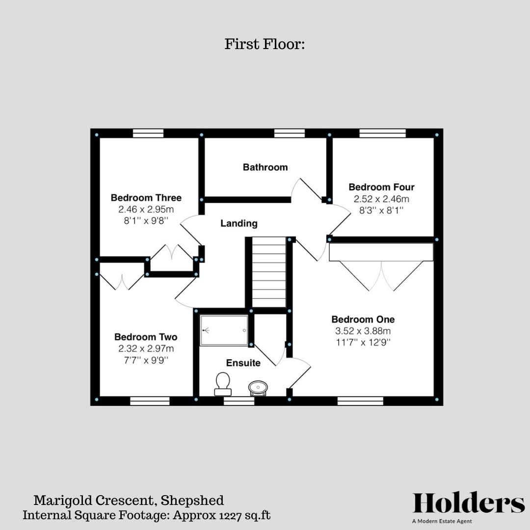 First Floor Floorplan for Marigold Crescent, Shepshed