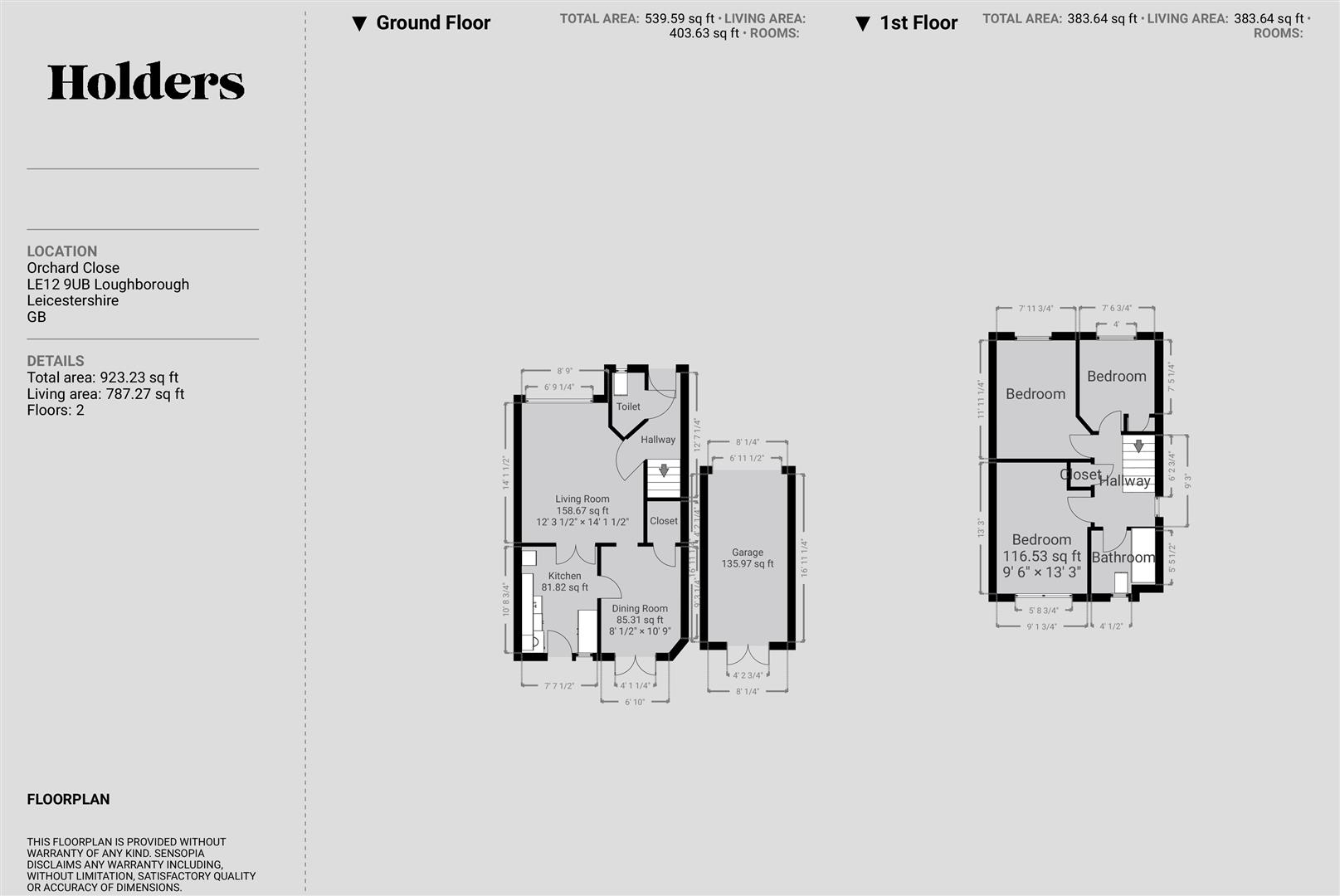 Floorplan Floorplan for Orchard Close, Shepshed, Loughborough