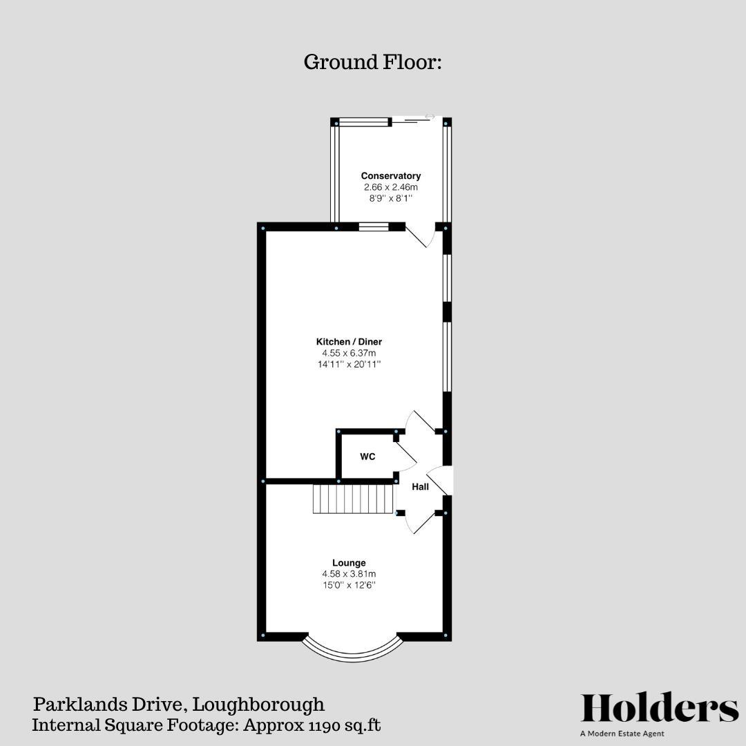 Ground Floor Floorplan for Parklands Drive, Loughborough
