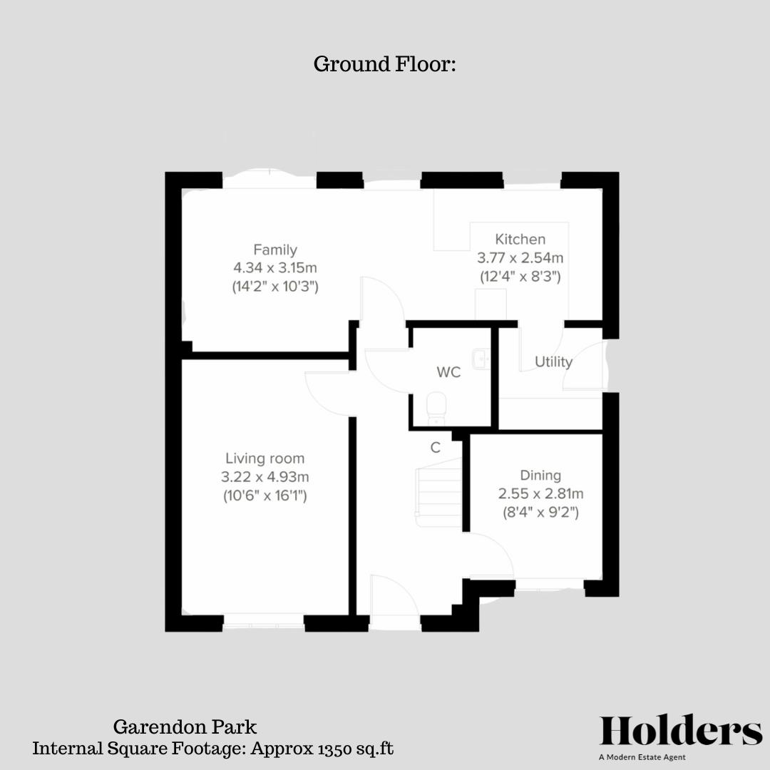 Ground Floor Floorplan for William Railton Road, Loughborough