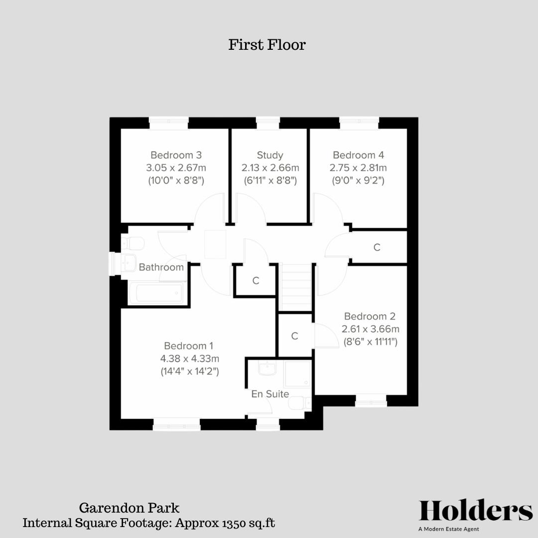 First Floor Floorplan for William Railton Road, Loughborough
