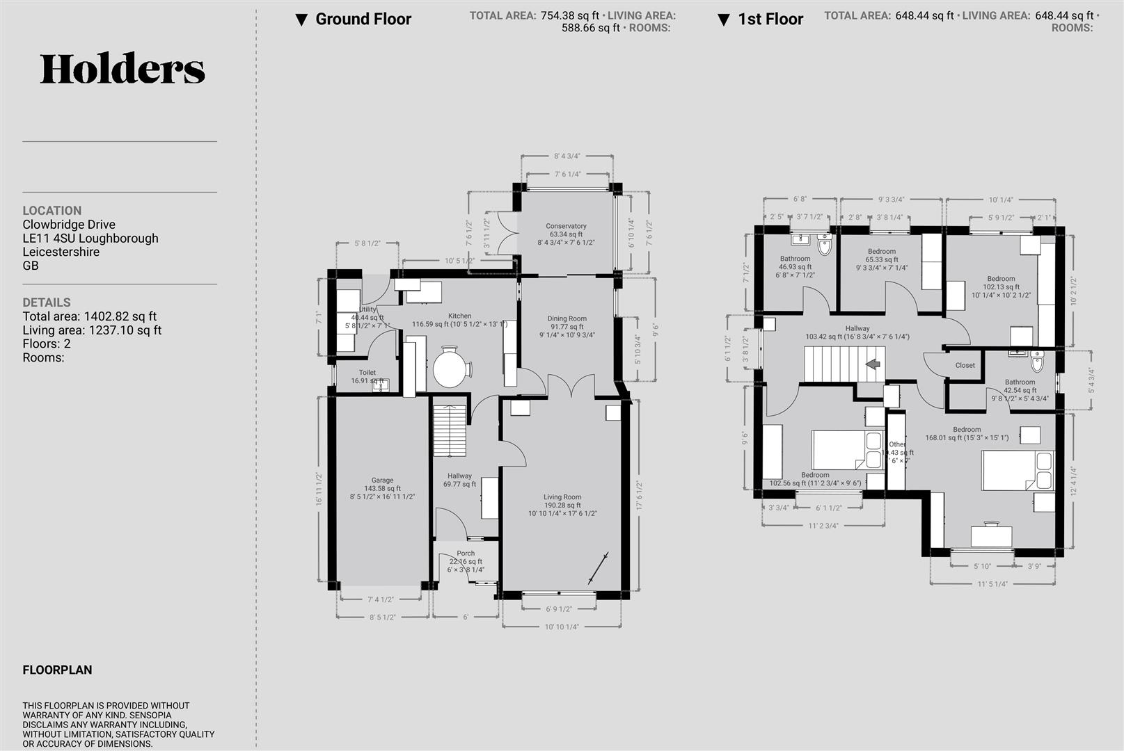Floorplan Floorplan for Clowbridge Drive, Loughborough