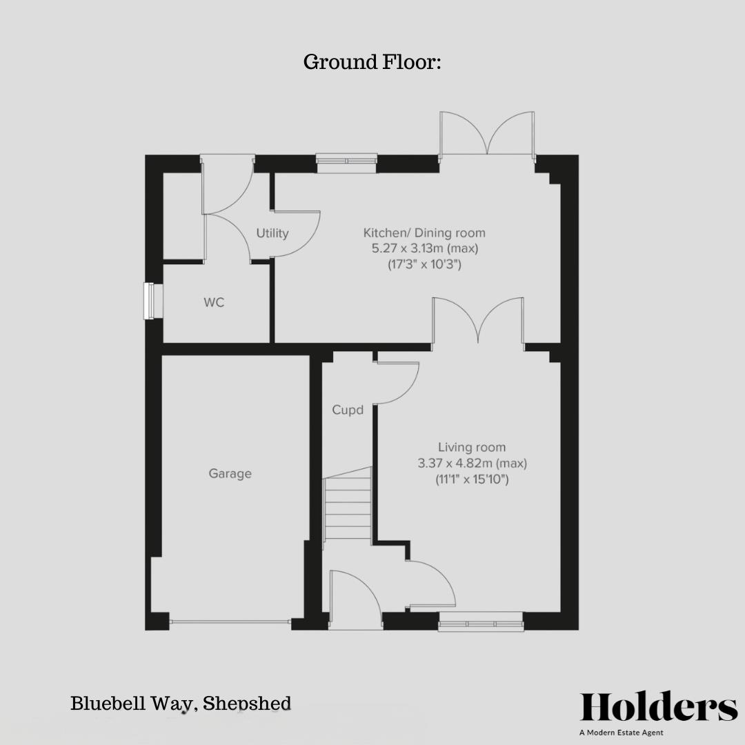 Ground Floor Floorplan for Bluebell Way, Shepshed