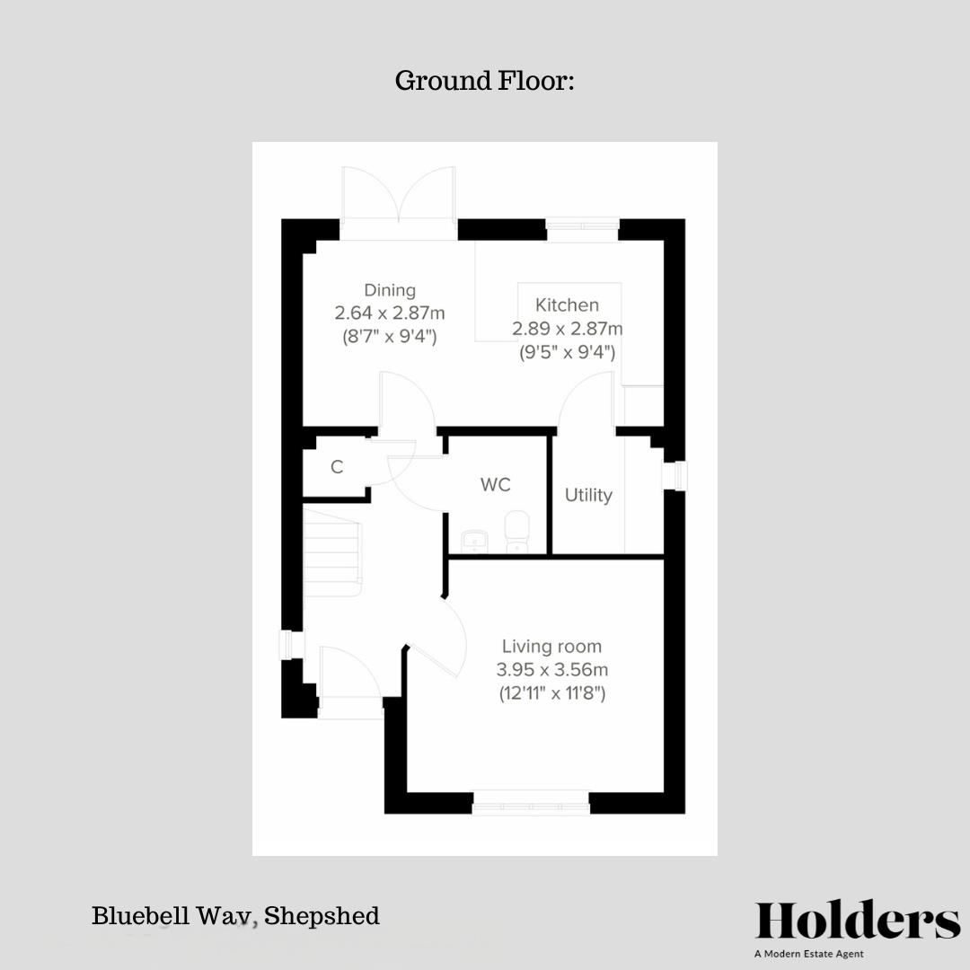 Ground Floor Floorplan for Bluebell Way, Shepshed