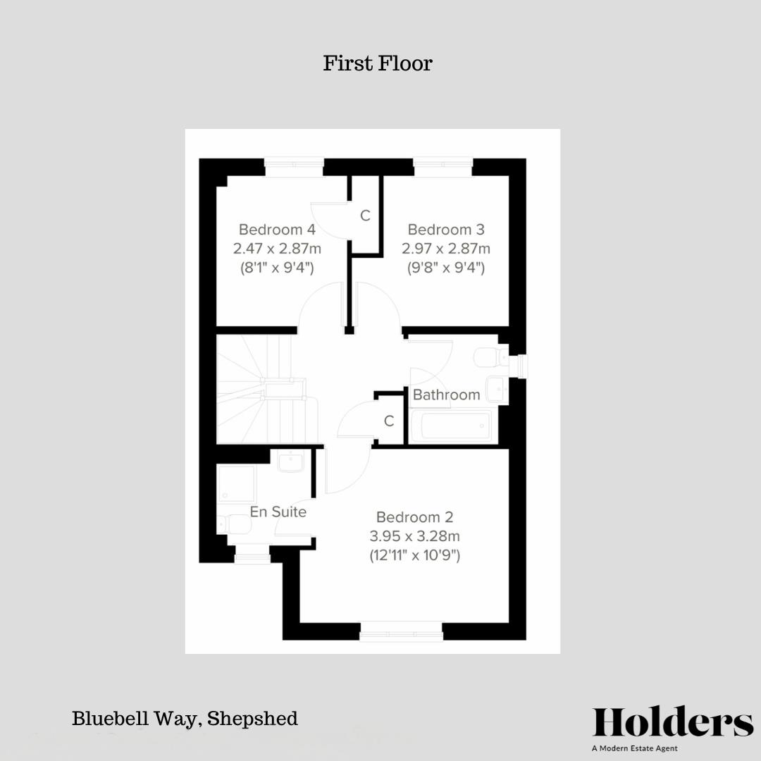 First Floor Floorplan for Bluebell Way, Shepshed