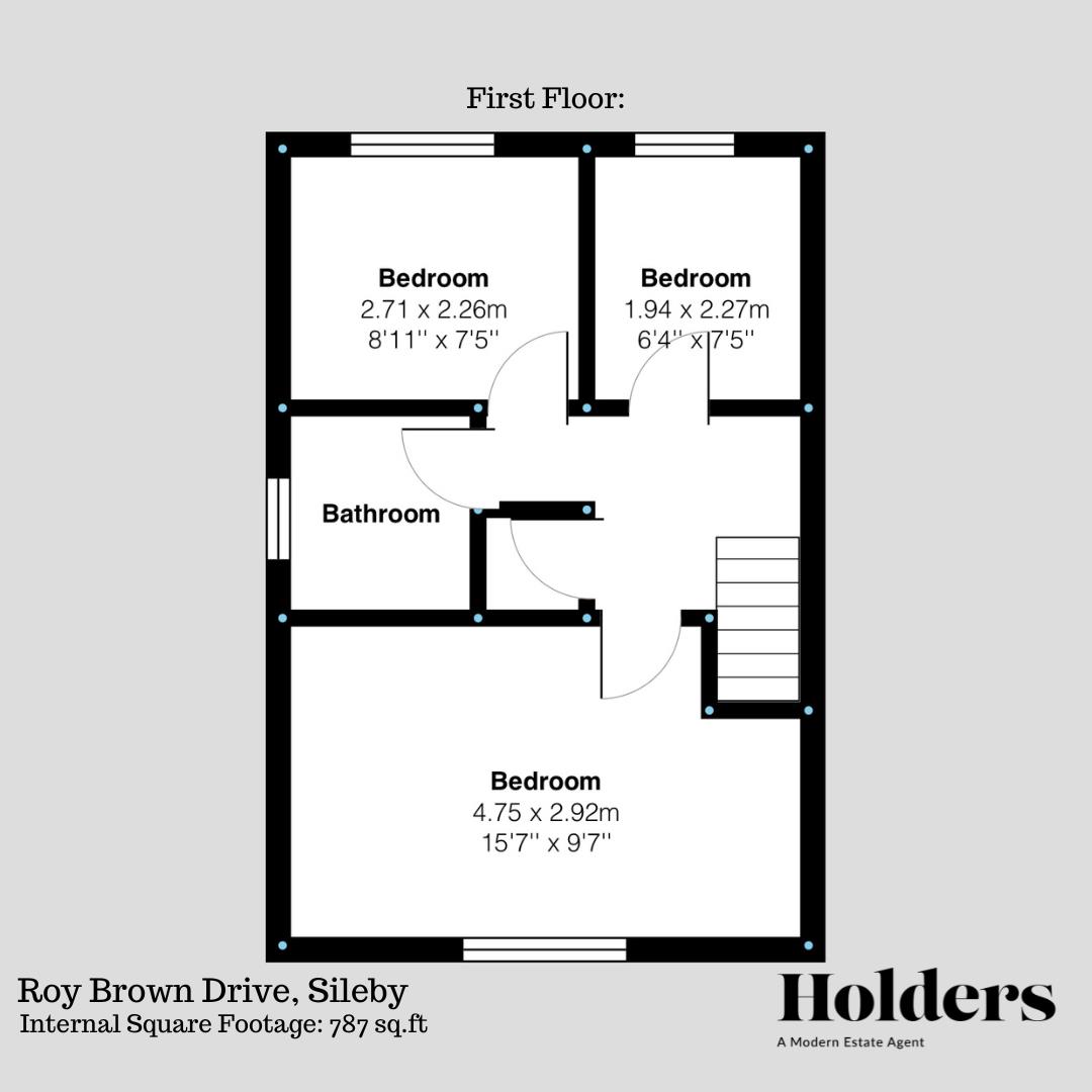 First Floor Floorplan for Roy Brown Drive, Sileby, Loughborough