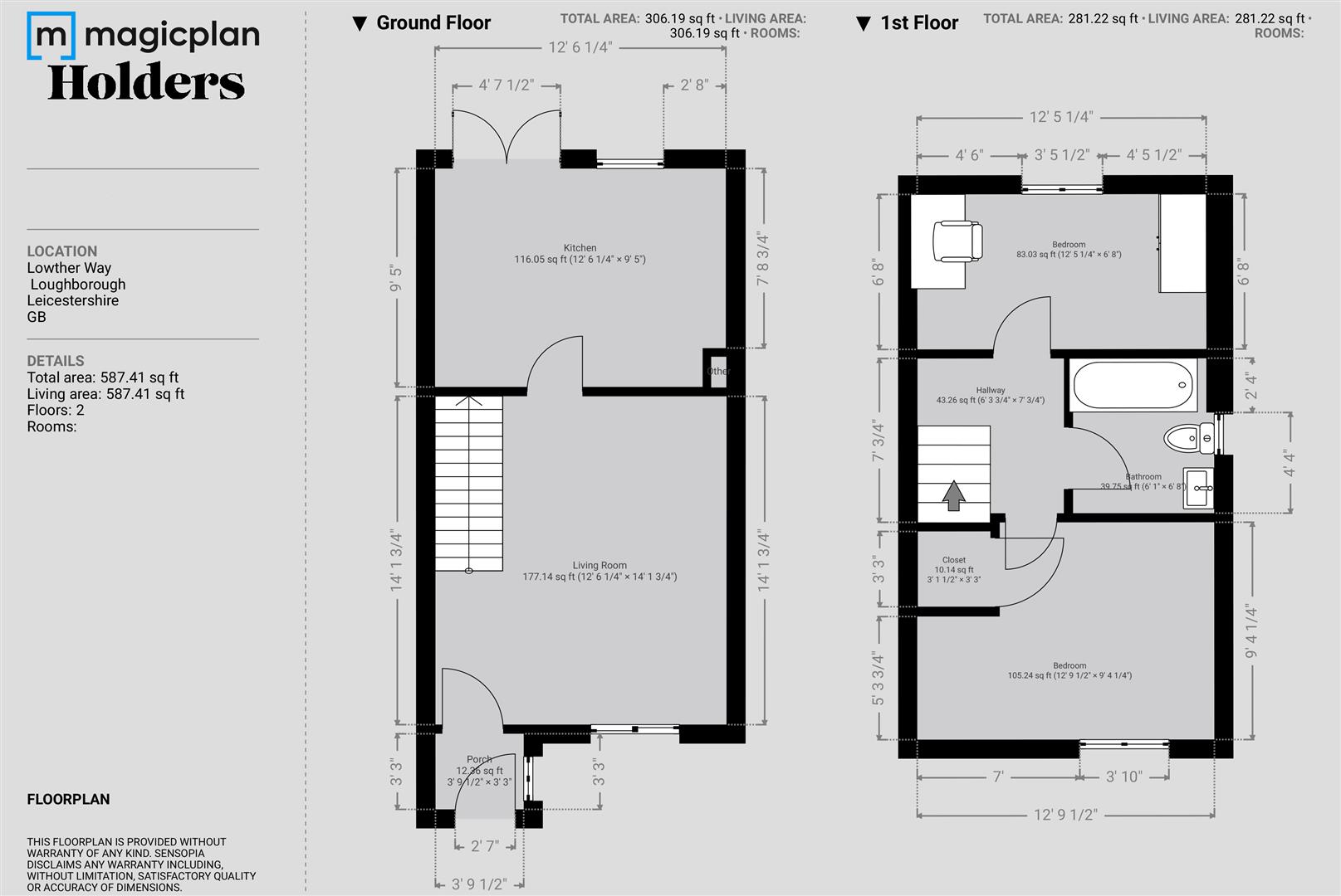 Floorplan Floorplan for Lowther Way, Loughborough