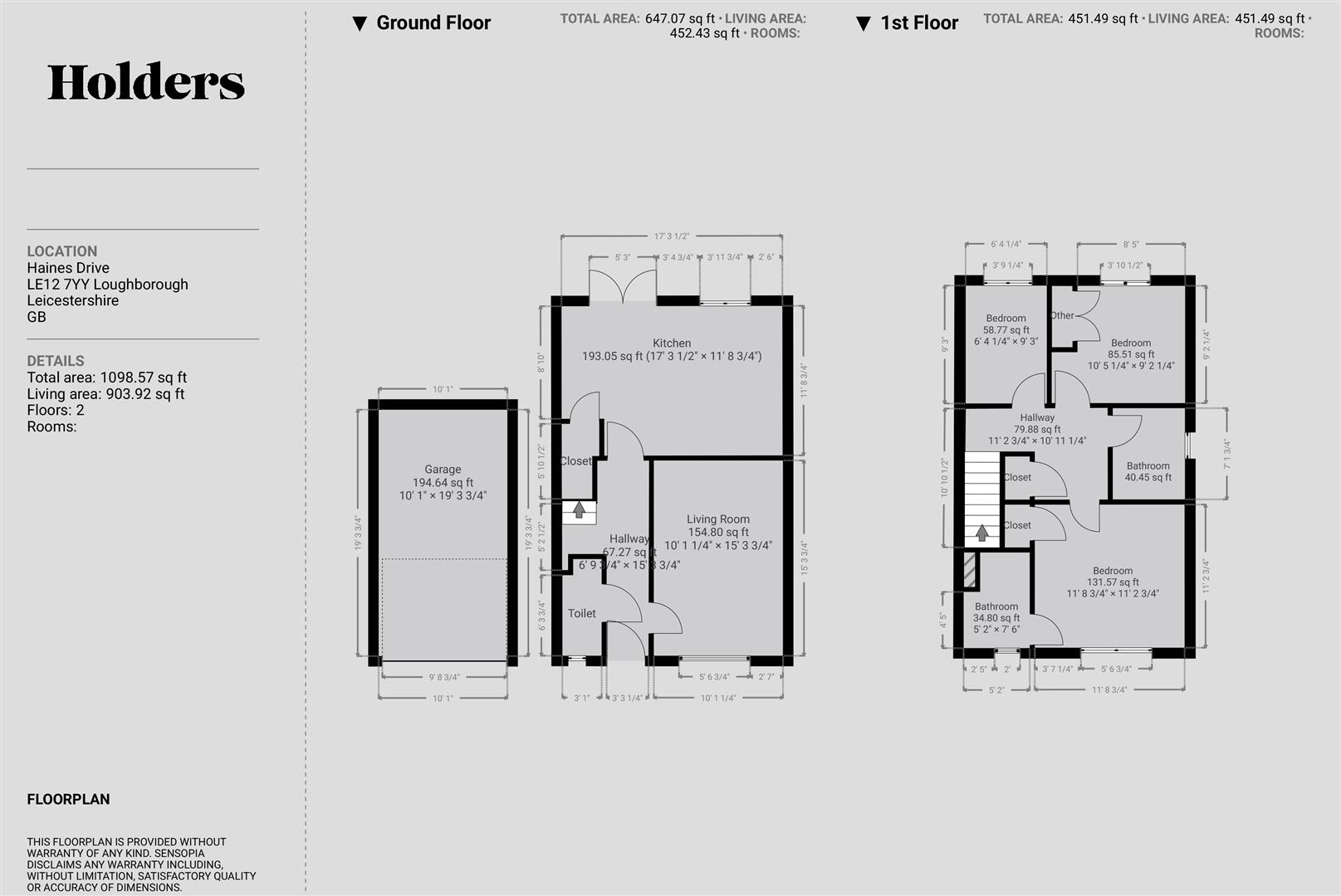 Floorplan Floorplan for Haines Drive, Sileby